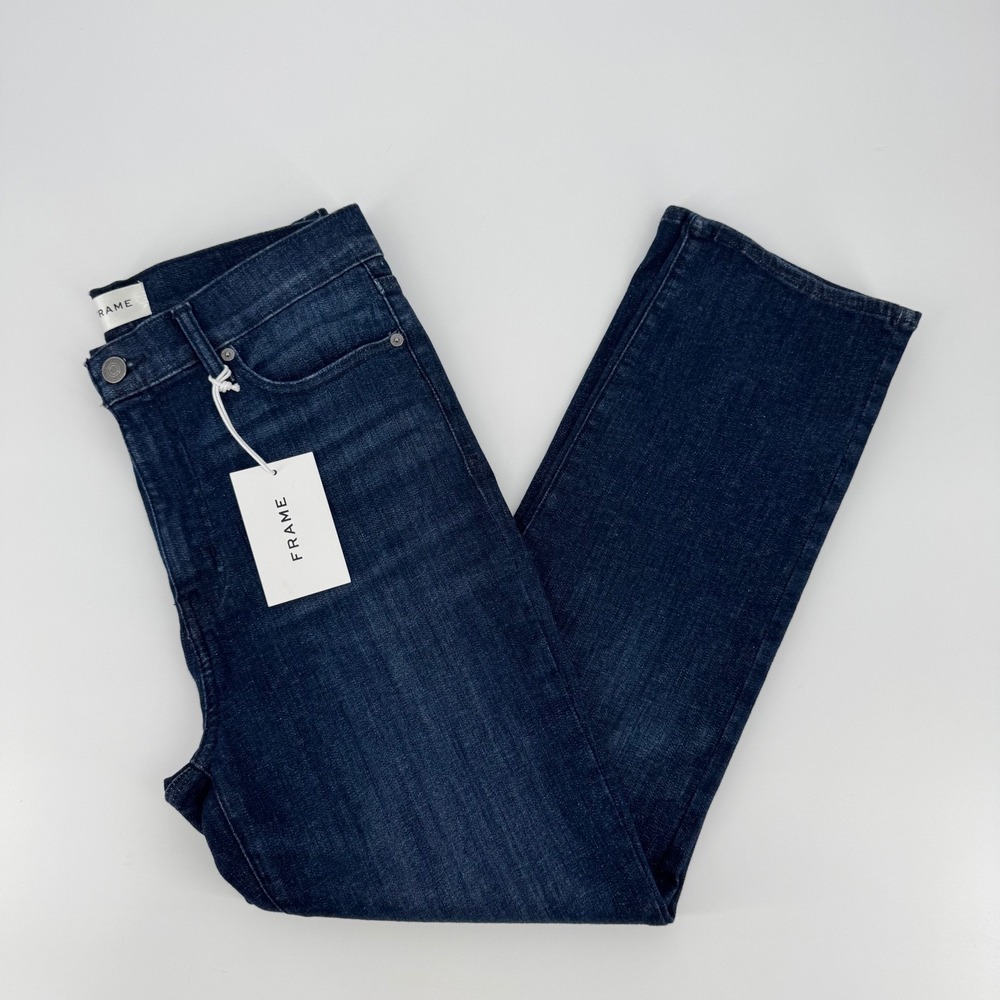 Frame Le High Straight Jeans Guilty Dark Blue Wash OPLHST291 Size 30 NEW